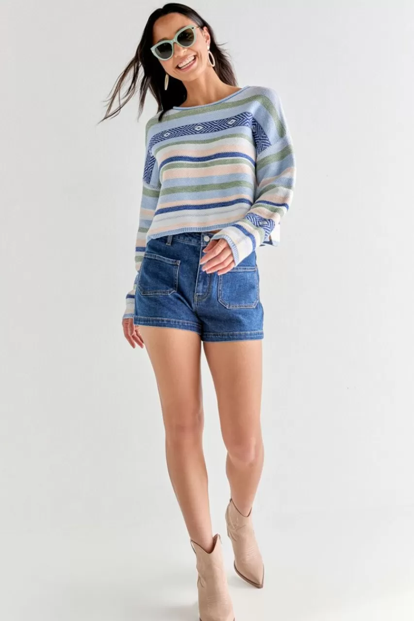 Francesca's Jackie Crewneck Tribal Print Pullover