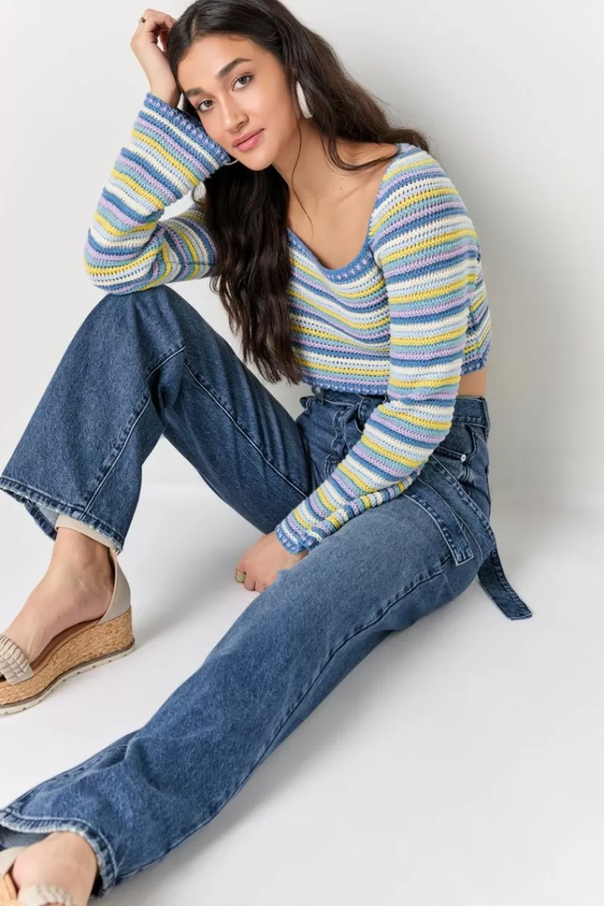 Francesca's Jaqueline Waisted Bootcut Jeans