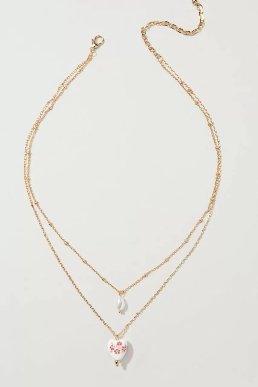Francesca's Jayleen Ceramic Heart Necklace