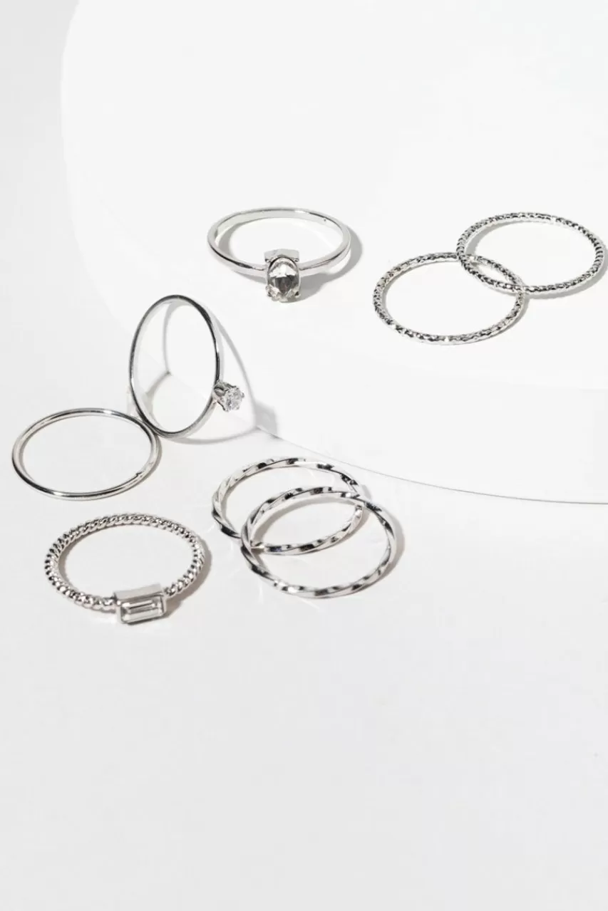 Francesca's Jayne Multishape Glass Ring Pack