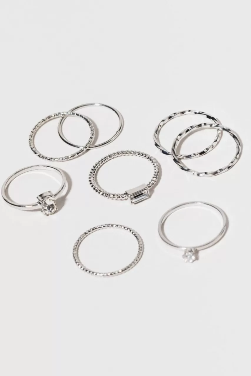 Francesca's Jayne Multishape Glass Ring Pack