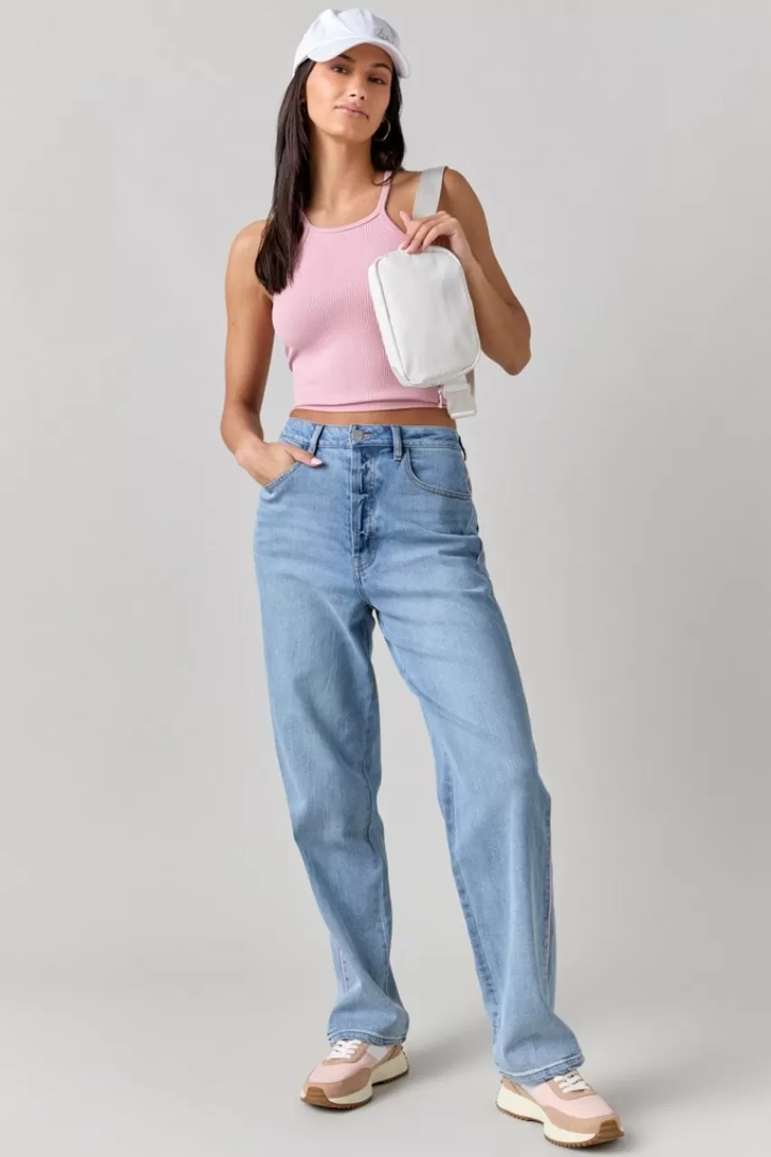 Francesca's Jeannette Straight Cord Seam Jeans