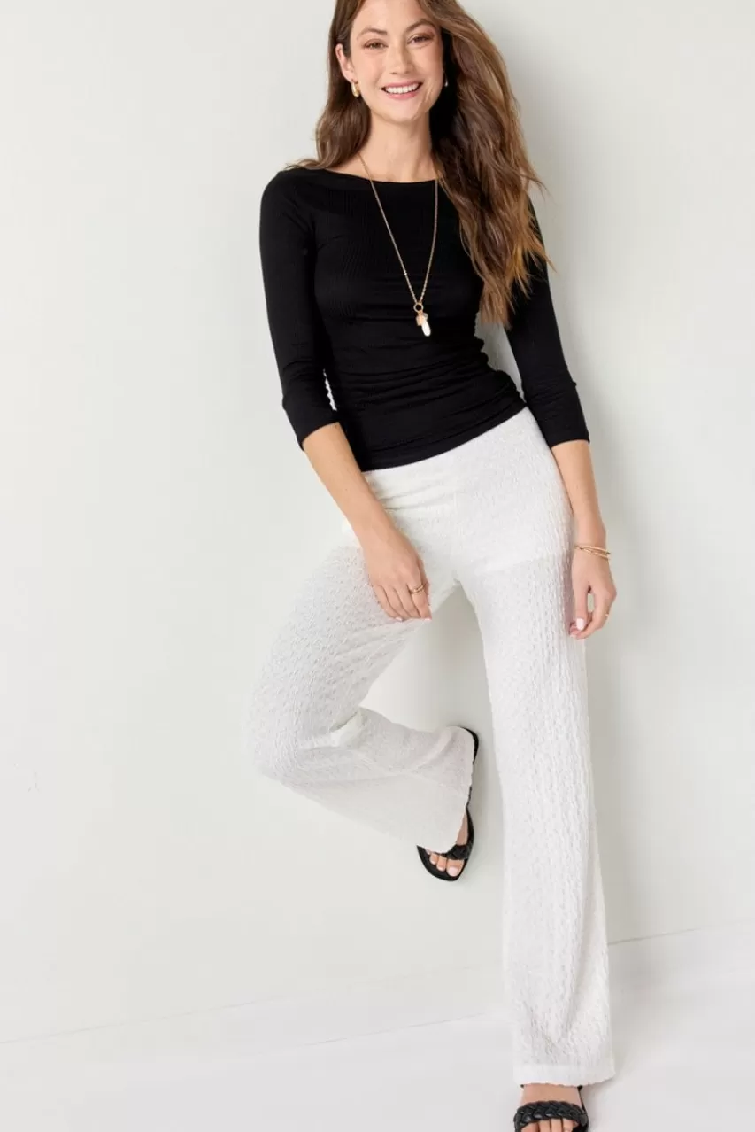 Francesca's Jenae Slinky Slash Neck Top