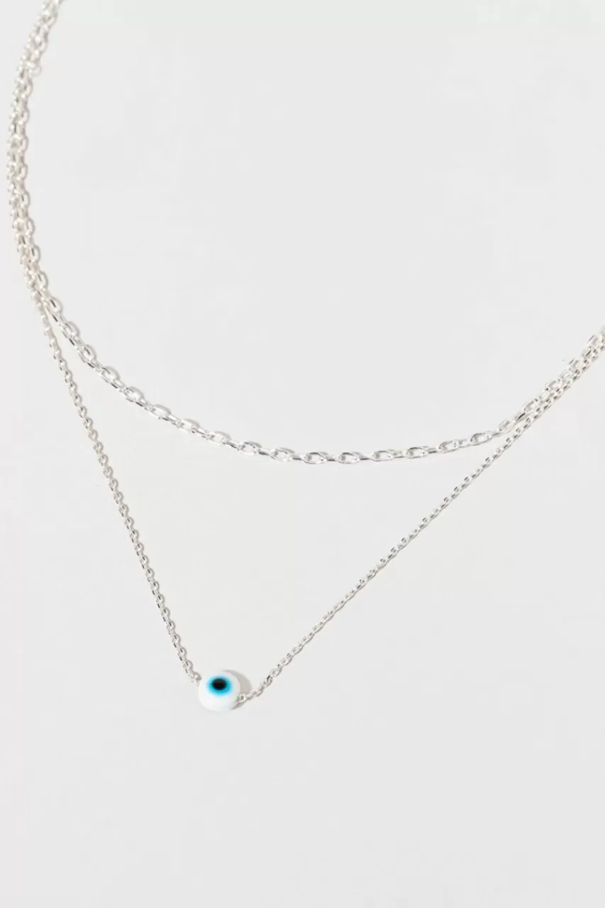 Francesca's Jeni Evil Eye Pendant Necklace