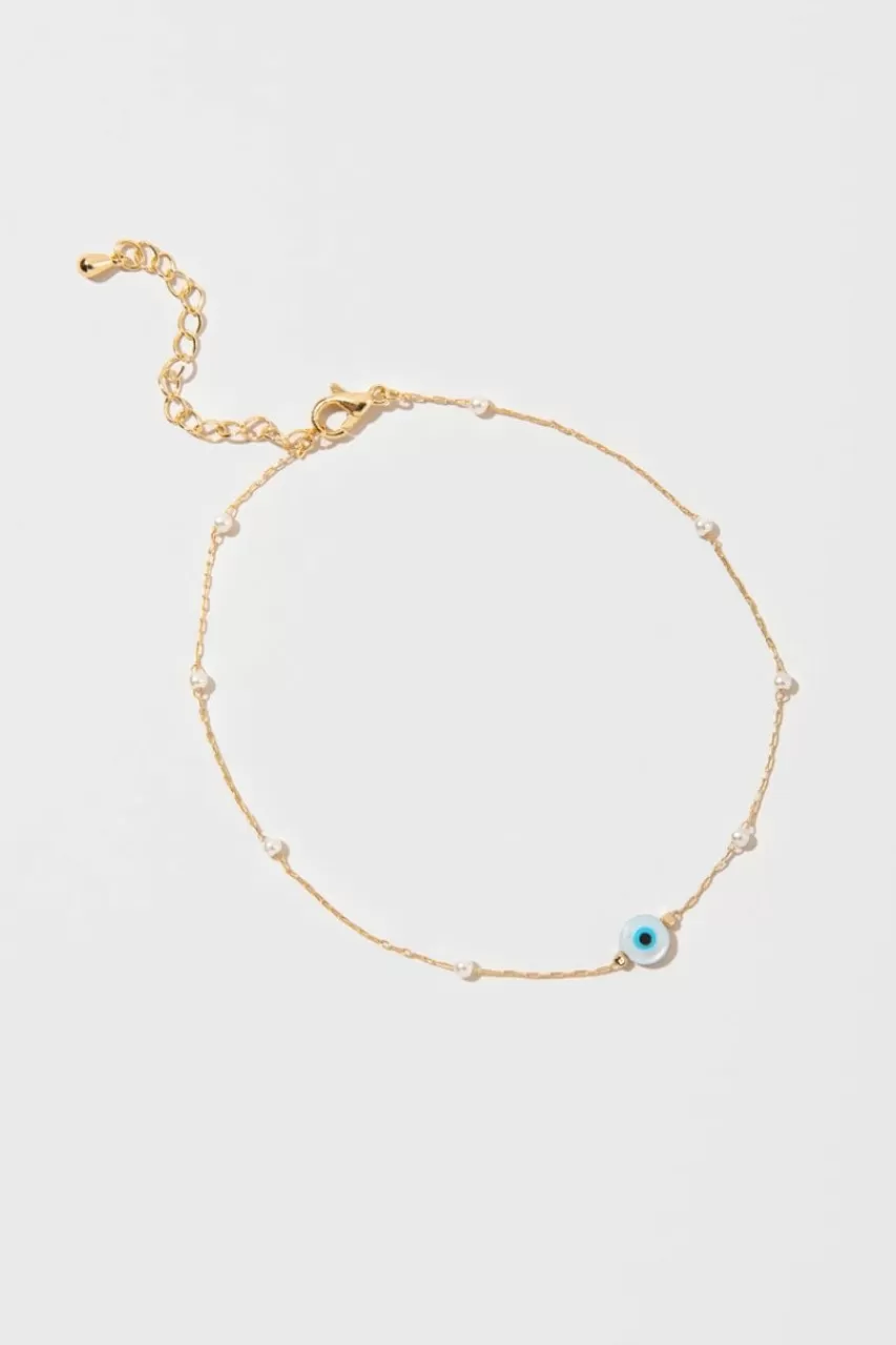 Francesca's Jenna Evil Eye Pearl Anklet