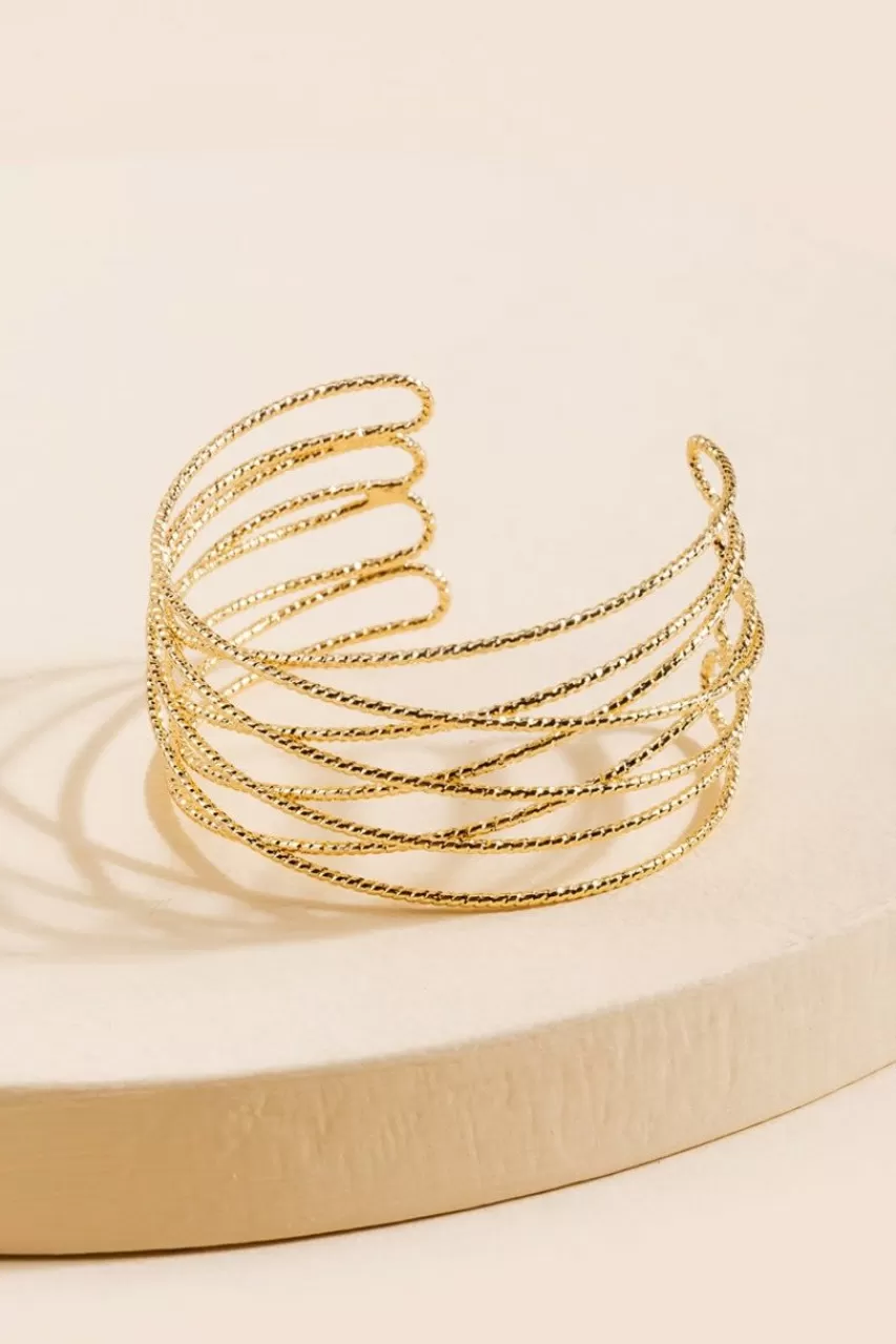 Francesca's Jia Cross Twisted Cuff Bracelet