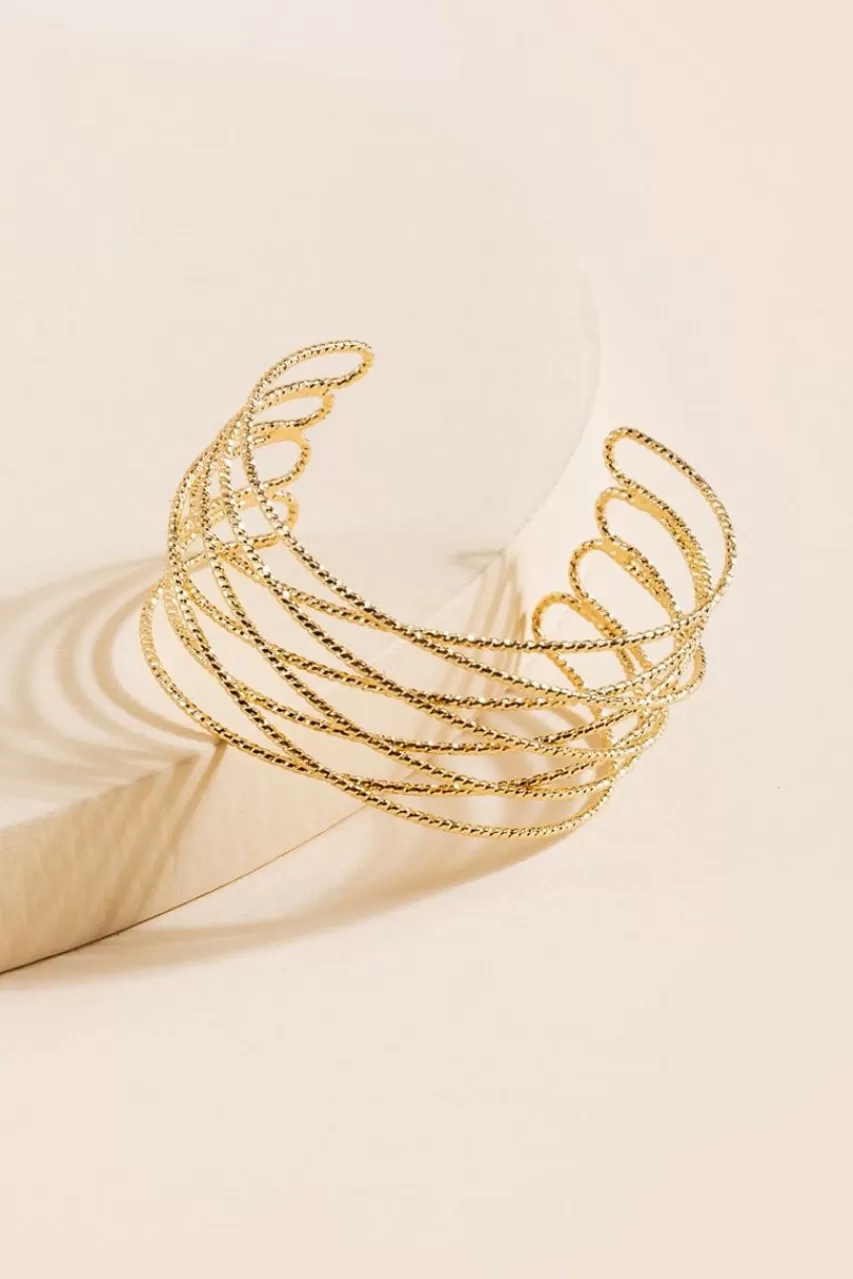 Francesca's Jia Cross Twisted Cuff Bracelet