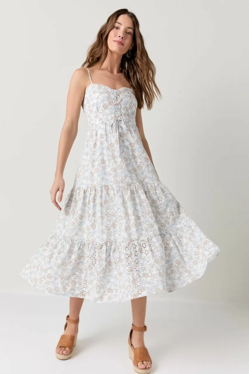 Francesca's Joelle Floral Eyelet Maxi Dress