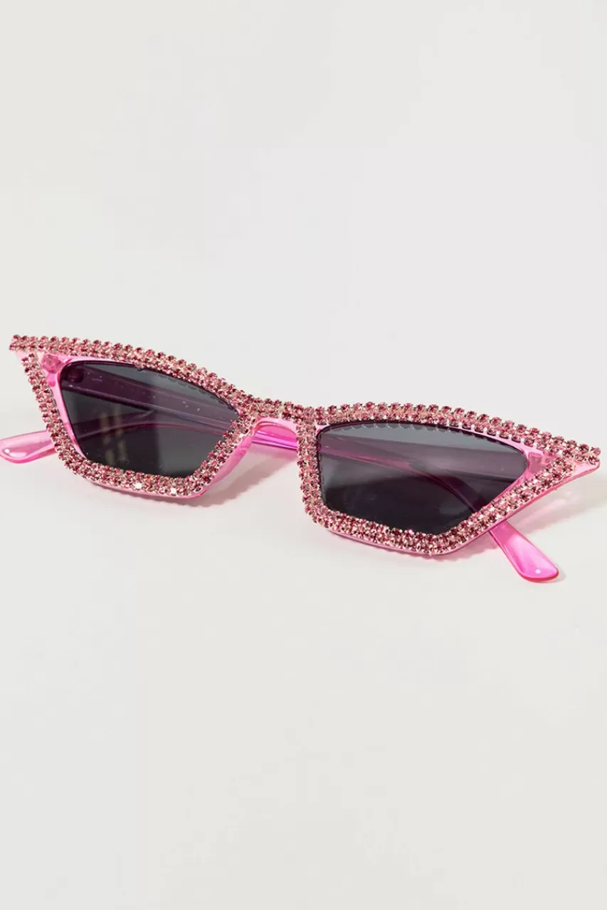 Francesca's Jordina Rhinestone Rockabilly Cat Eye Sunglasses
