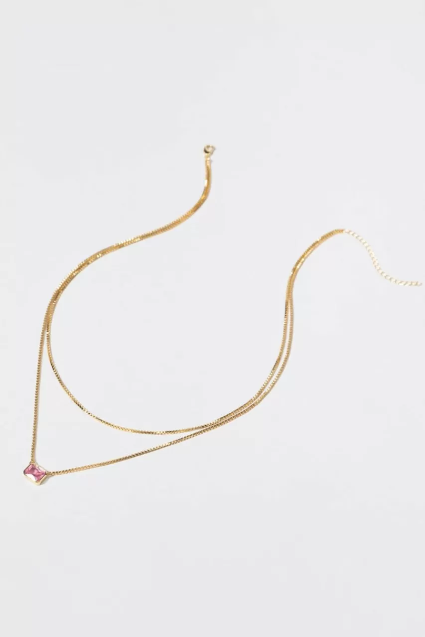 Francesca's Josefina Baguette Stone Station Necklace