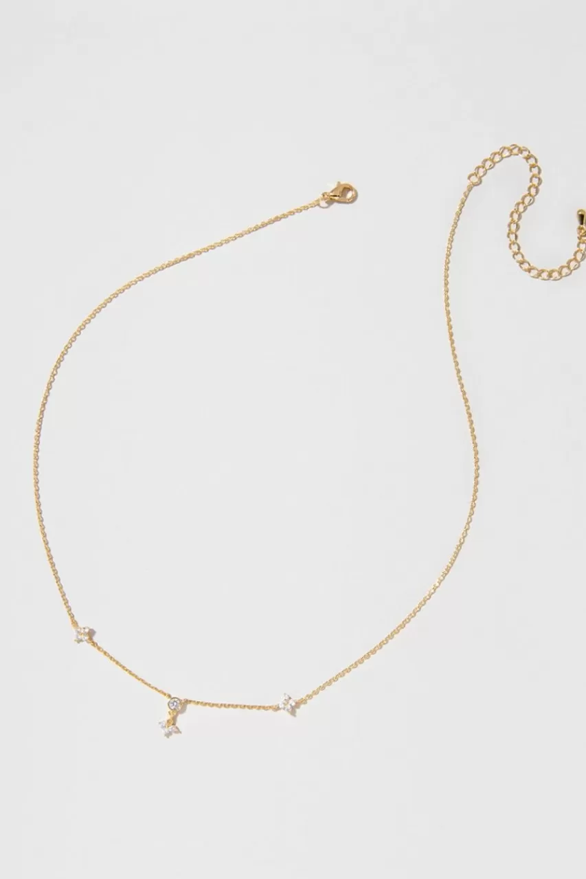 Francesca's Josephine Pave Clover Drop Choker