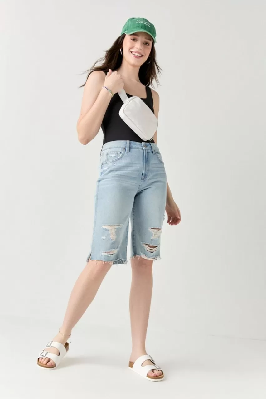 Francesca's Joy Bermuda Denim Shorts