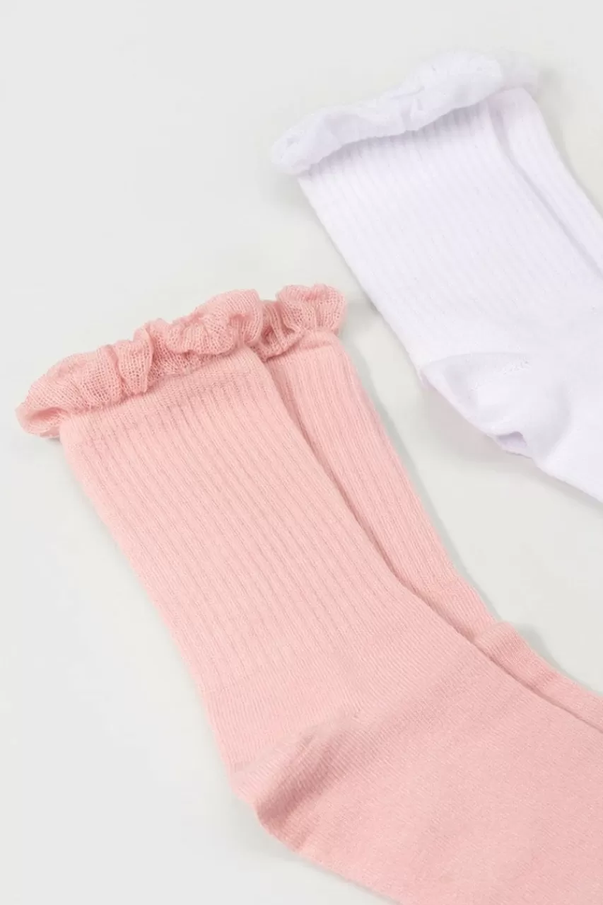 Francesca's Julia Ruffle Trim Socks 2-Pack