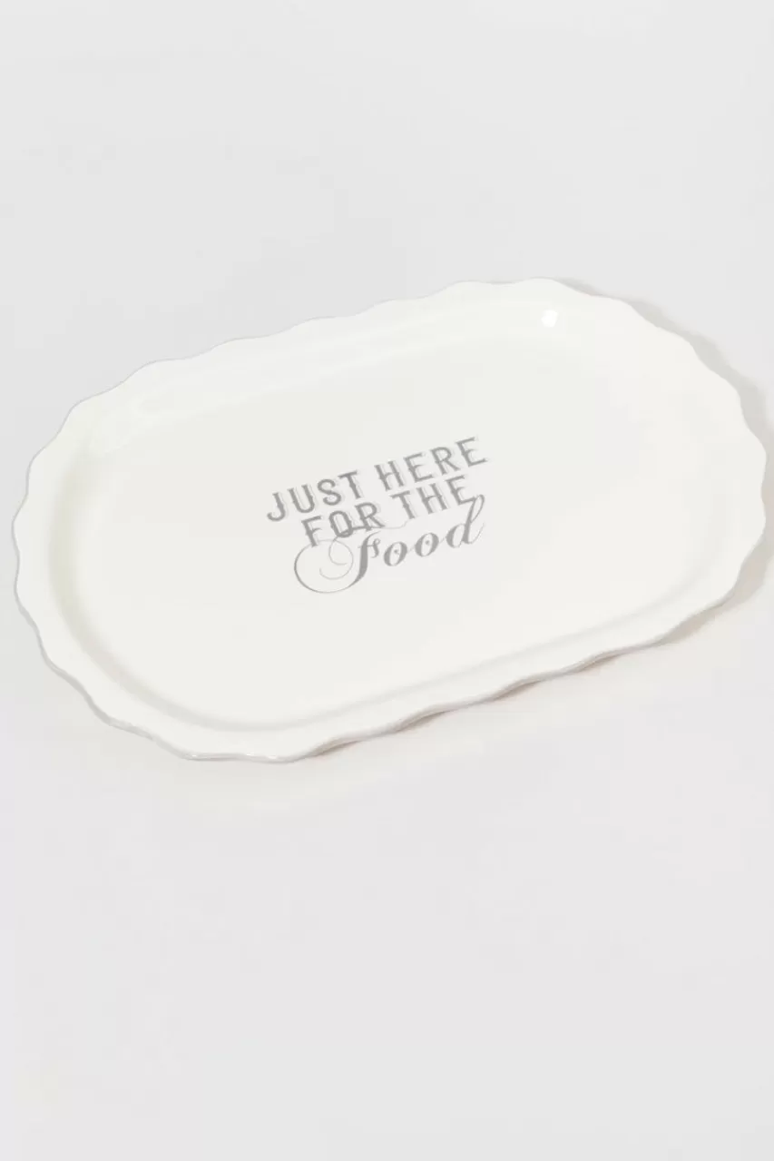 Francesca's Just Here For The Food Ceramic Plate