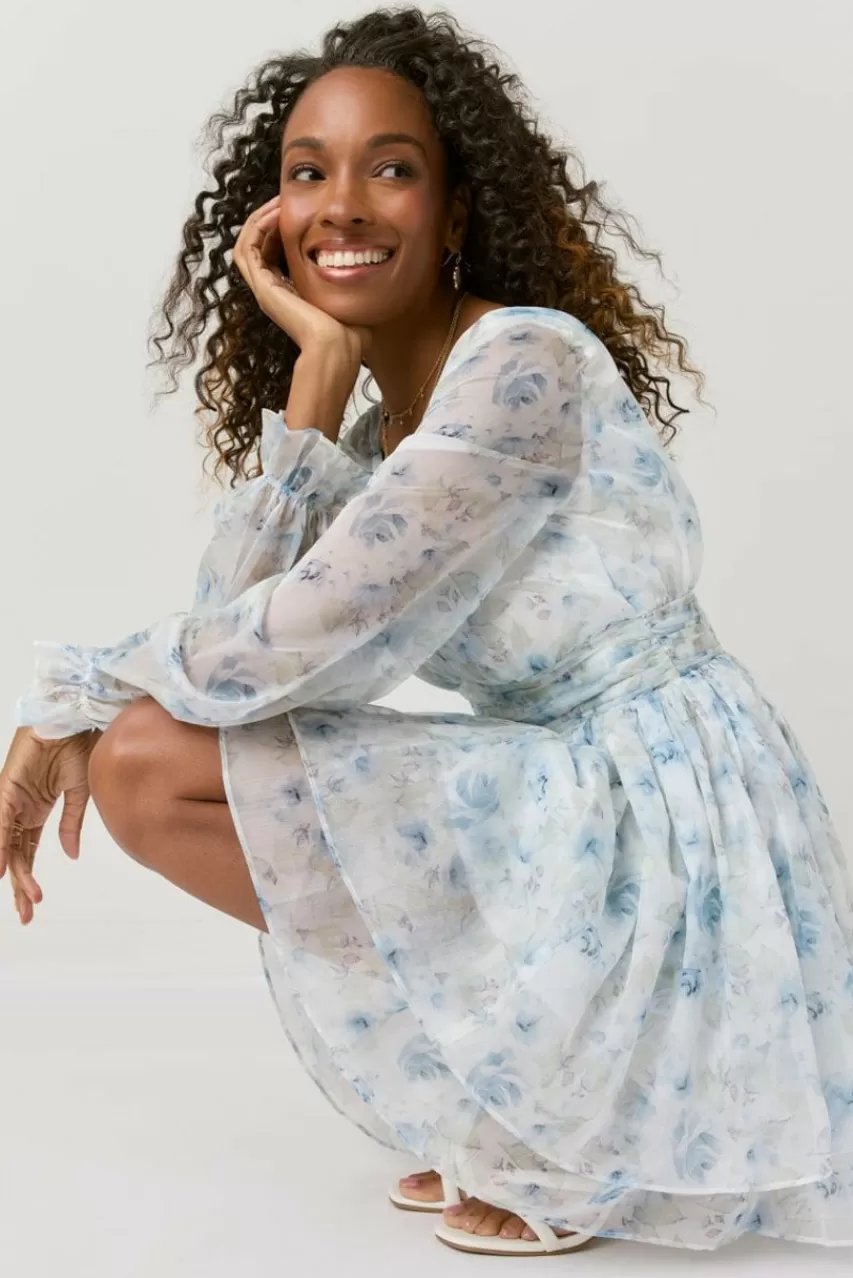 Francesca's Katey Waisted Floral Dress