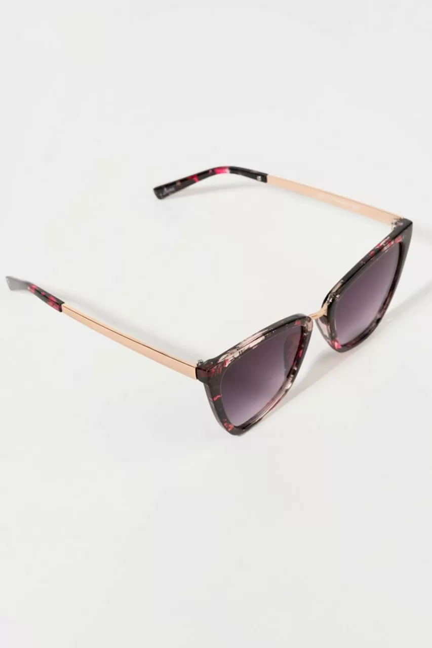 Francesca's Kathryn Pink And Gold Cat Eye Sunglasses