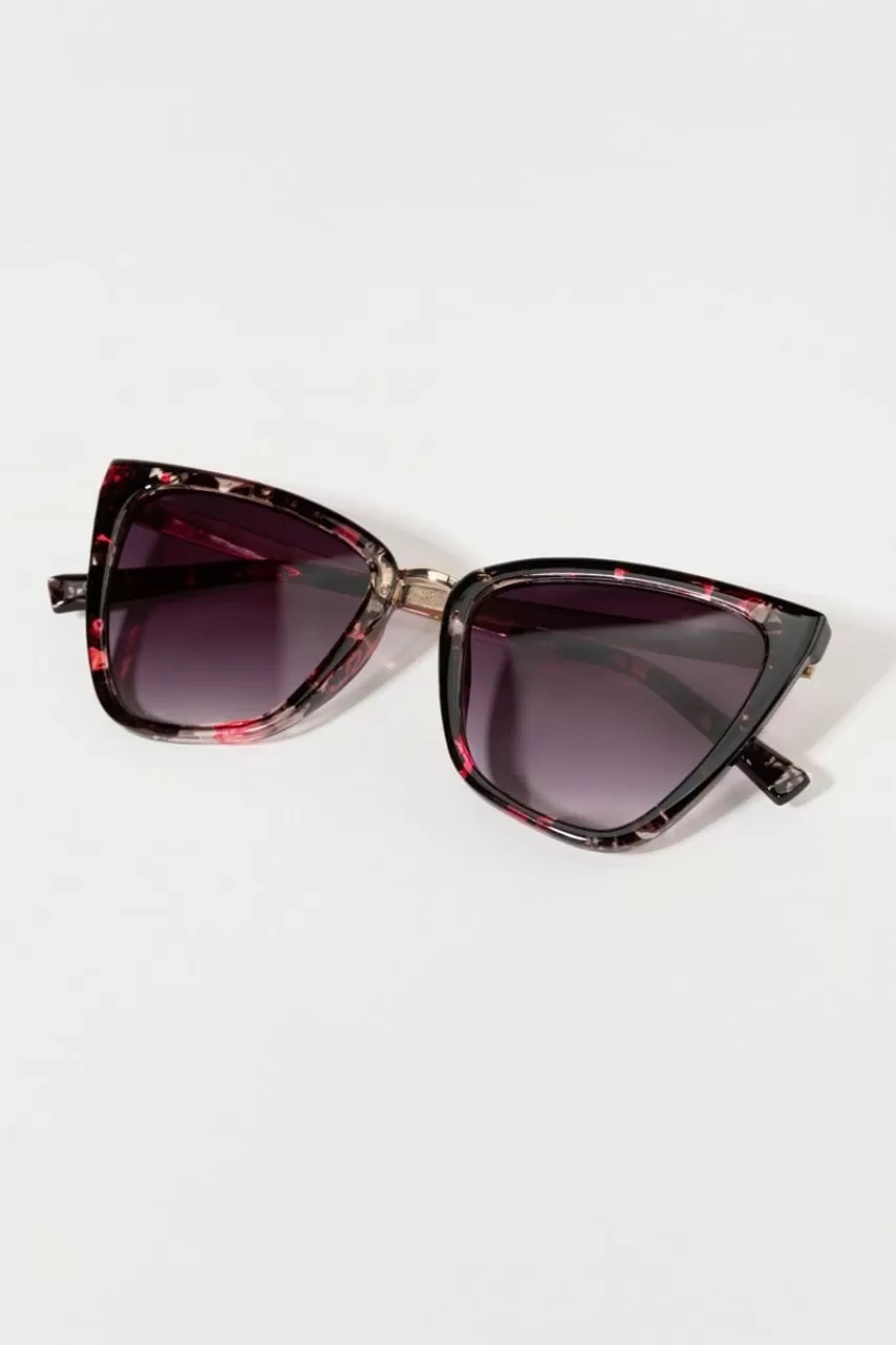 Francesca's Kathryn Pink And Gold Cat Eye Sunglasses