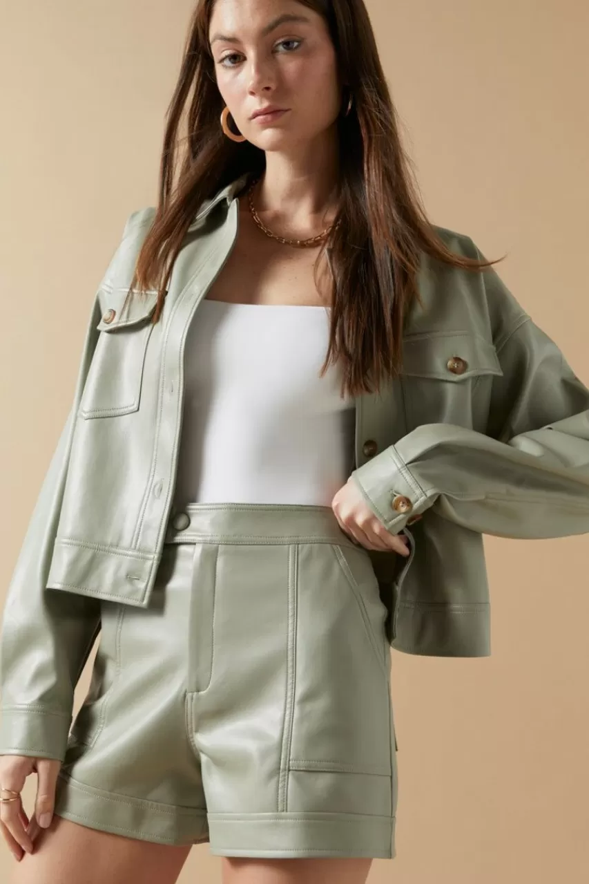 Francesca's Kathy High Rise Vegan Leather Shorts