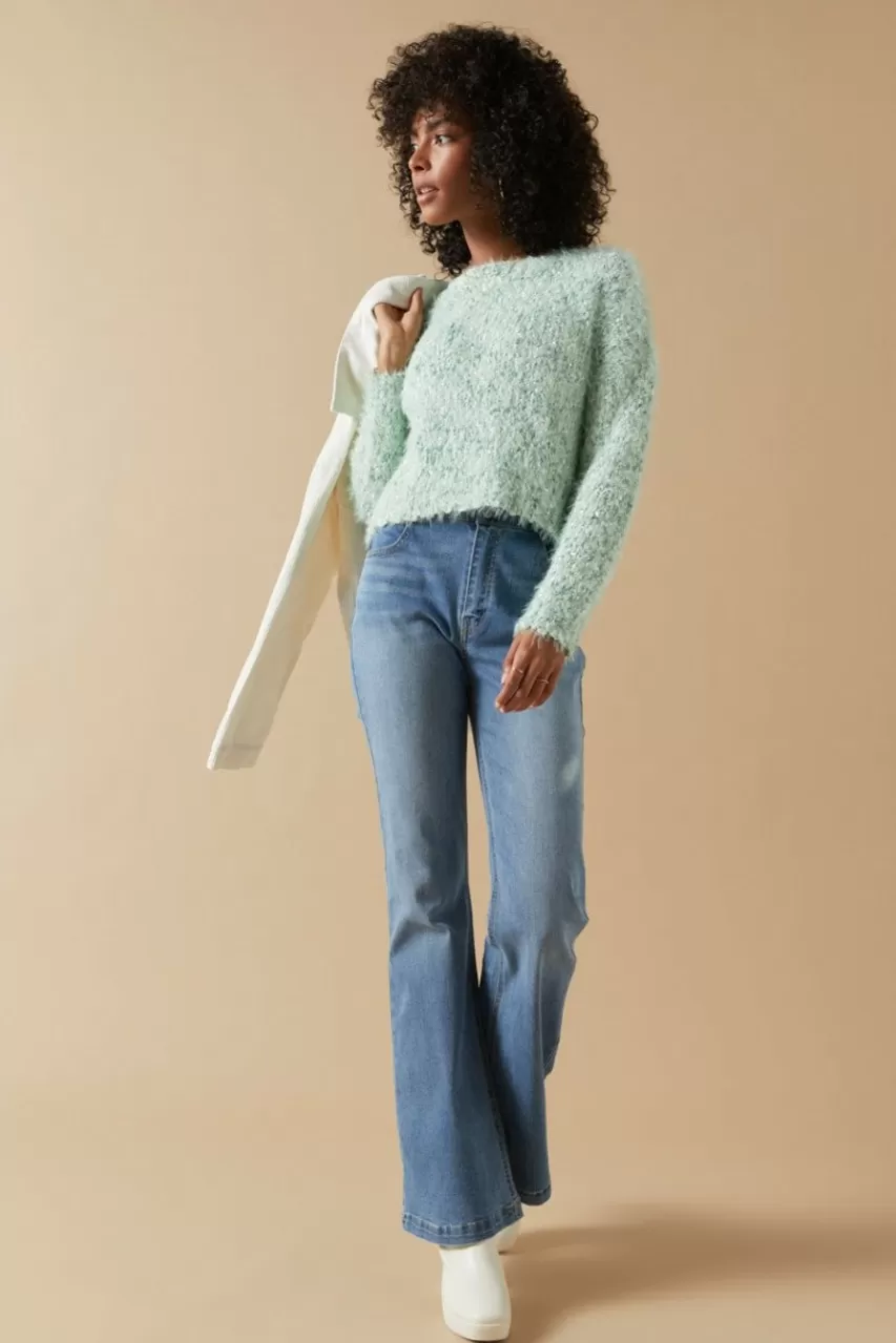 Francesca's Kaya Crewneck Textured Pullover