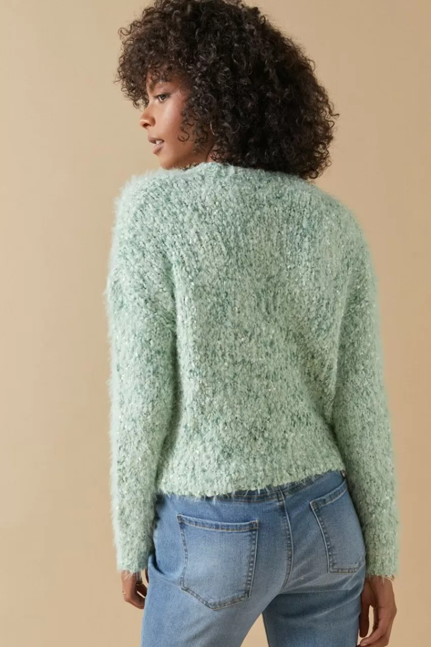 Francesca's Kaya Crewneck Textured Pullover