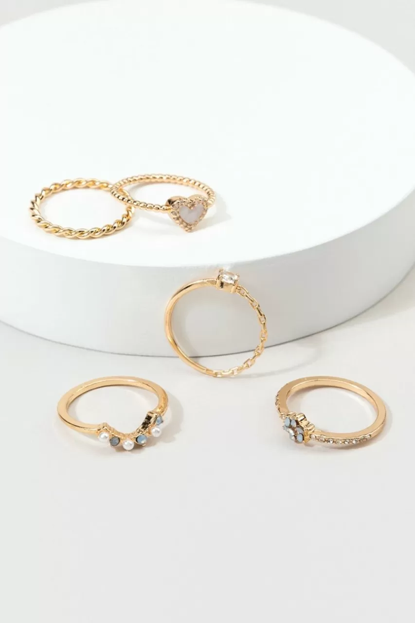 Francesca's Kayla Floral Ring Set