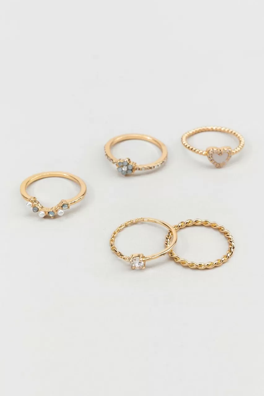 Francesca's Kayla Floral Ring Set