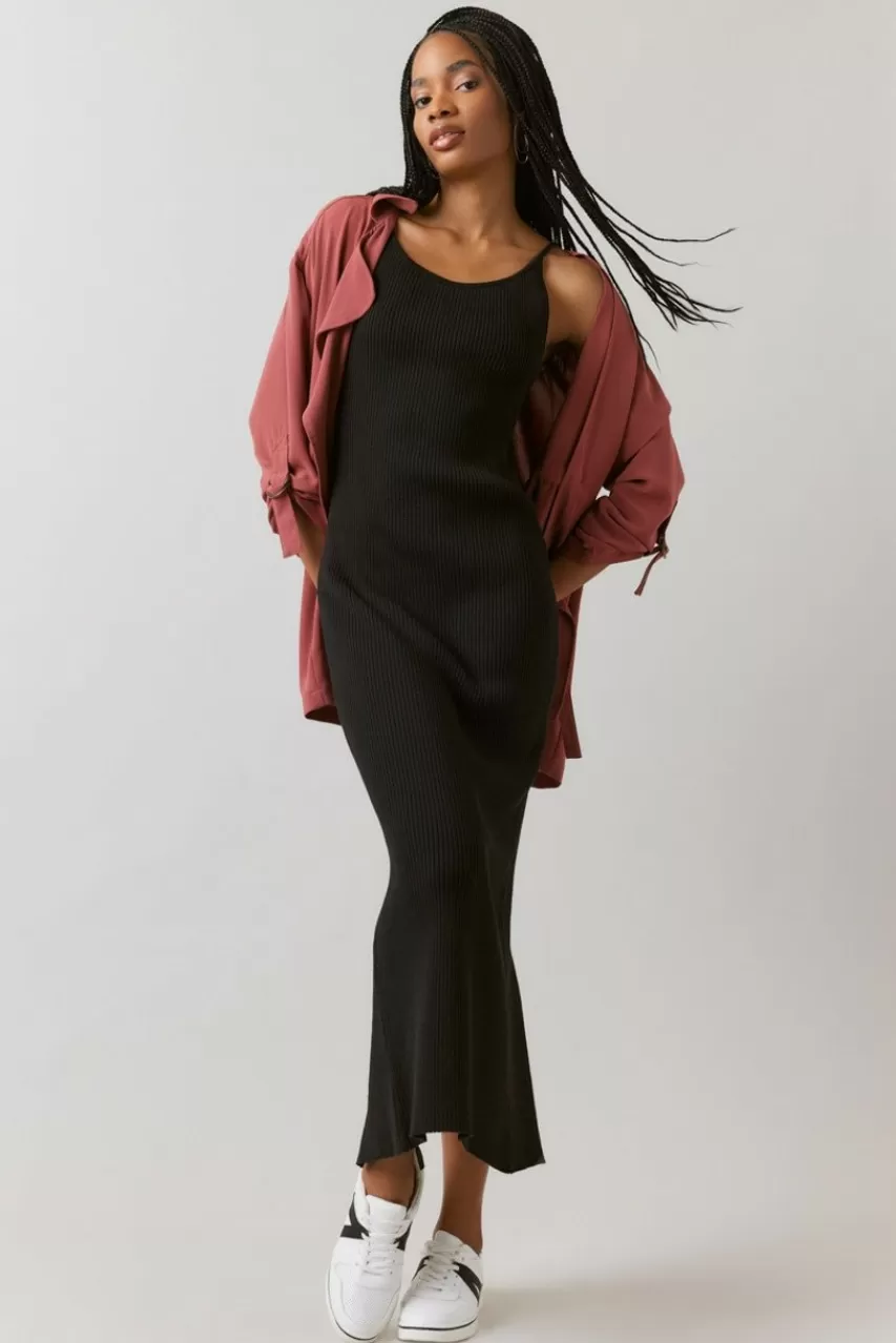 Francesca's Kaylee Rib Knit Maxi Dress