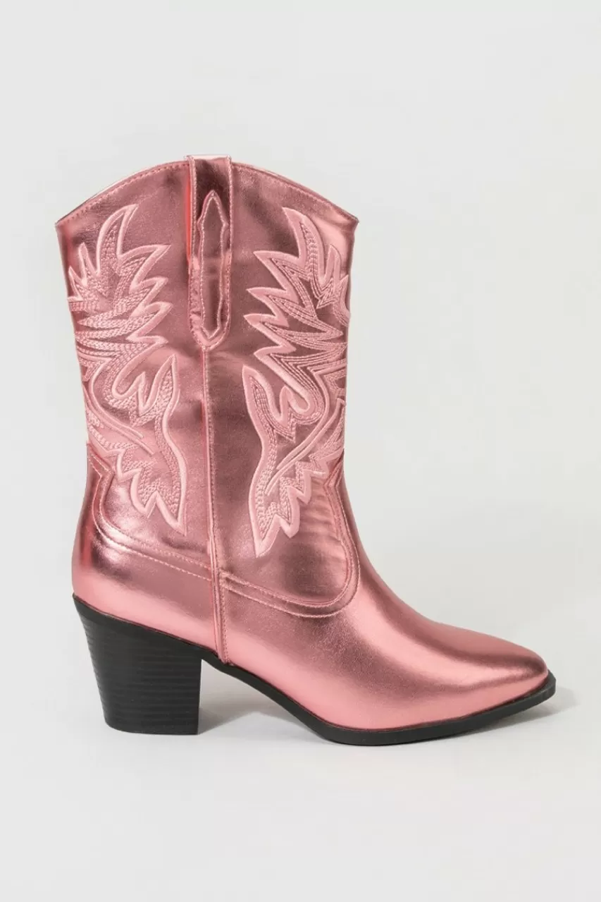 Francesca's Kendra Metallic Western Boots
