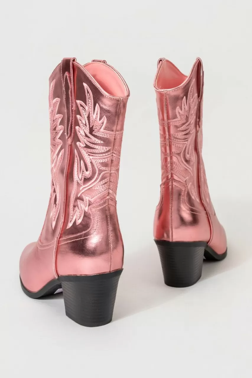Francesca's Kendra Metallic Western Boots