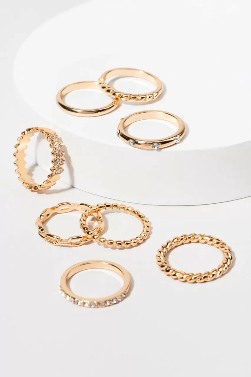 Francesca's Kennedy Slim Rings Set