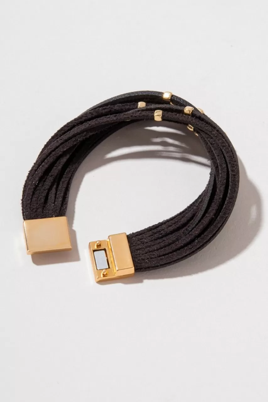 Francesca's Kimberly Beaded Leather Strap Bracelet