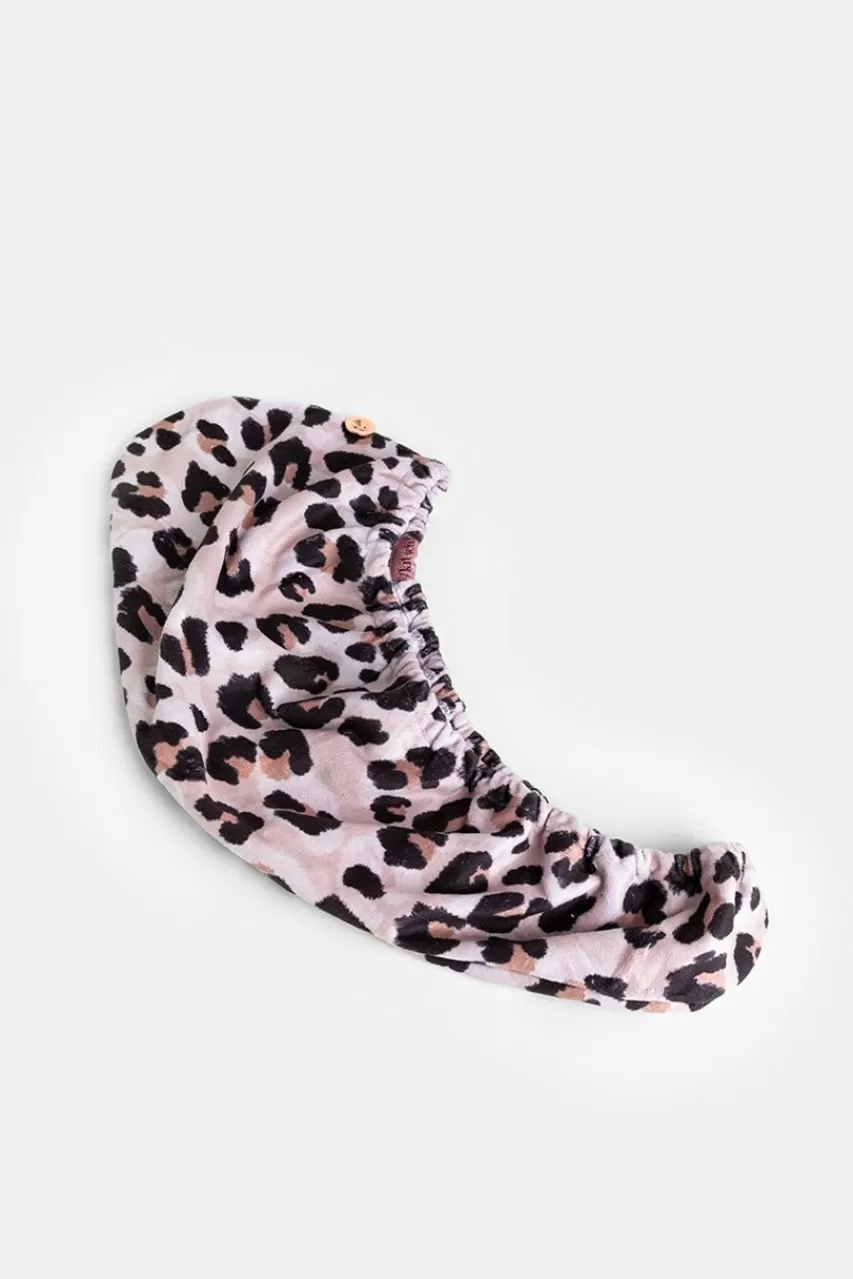 Francesca's Kitsch Microfiber Hair Towel In Leopard