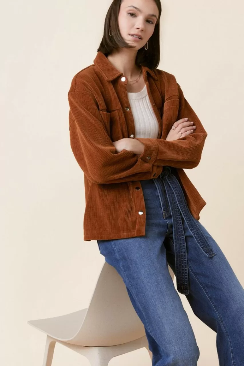 Francesca's Kris Textured Faux Suede Shacket