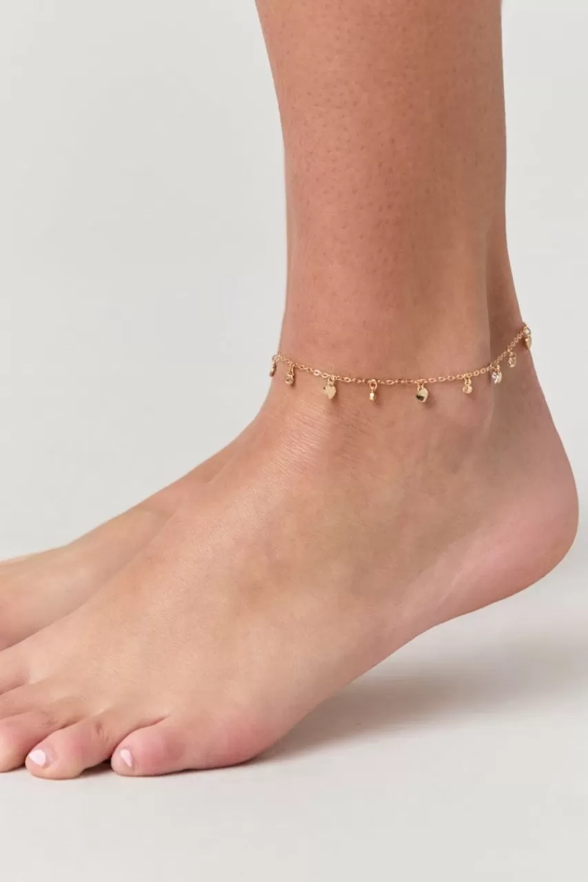 Francesca's Krista Heart Crystal Station En Anklet