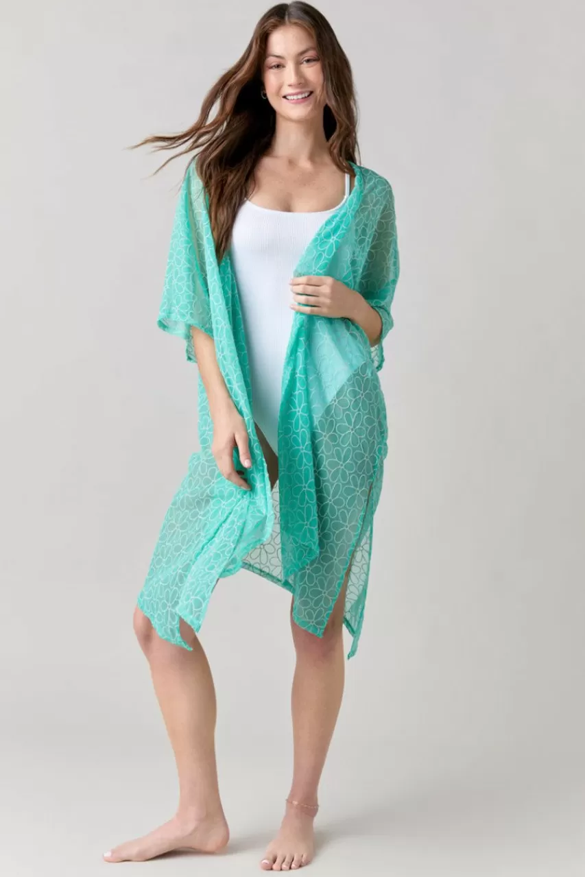 Francesca's Kristi Floral Embroidered Mesh Cover Up
