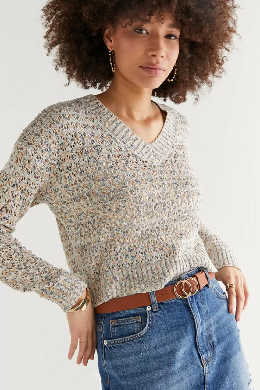Francesca's Kristin Yarn Knit Pullover Sweater