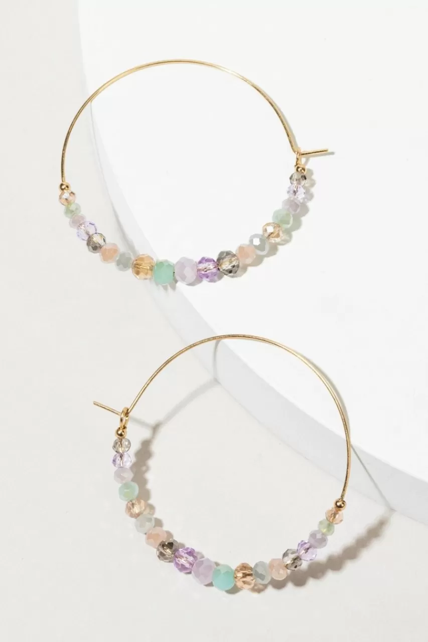 Francesca's Kristine Color Glass Bead Hoop Earrings