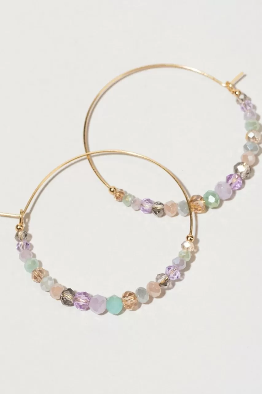 Francesca's Kristine Color Glass Bead Hoop Earrings