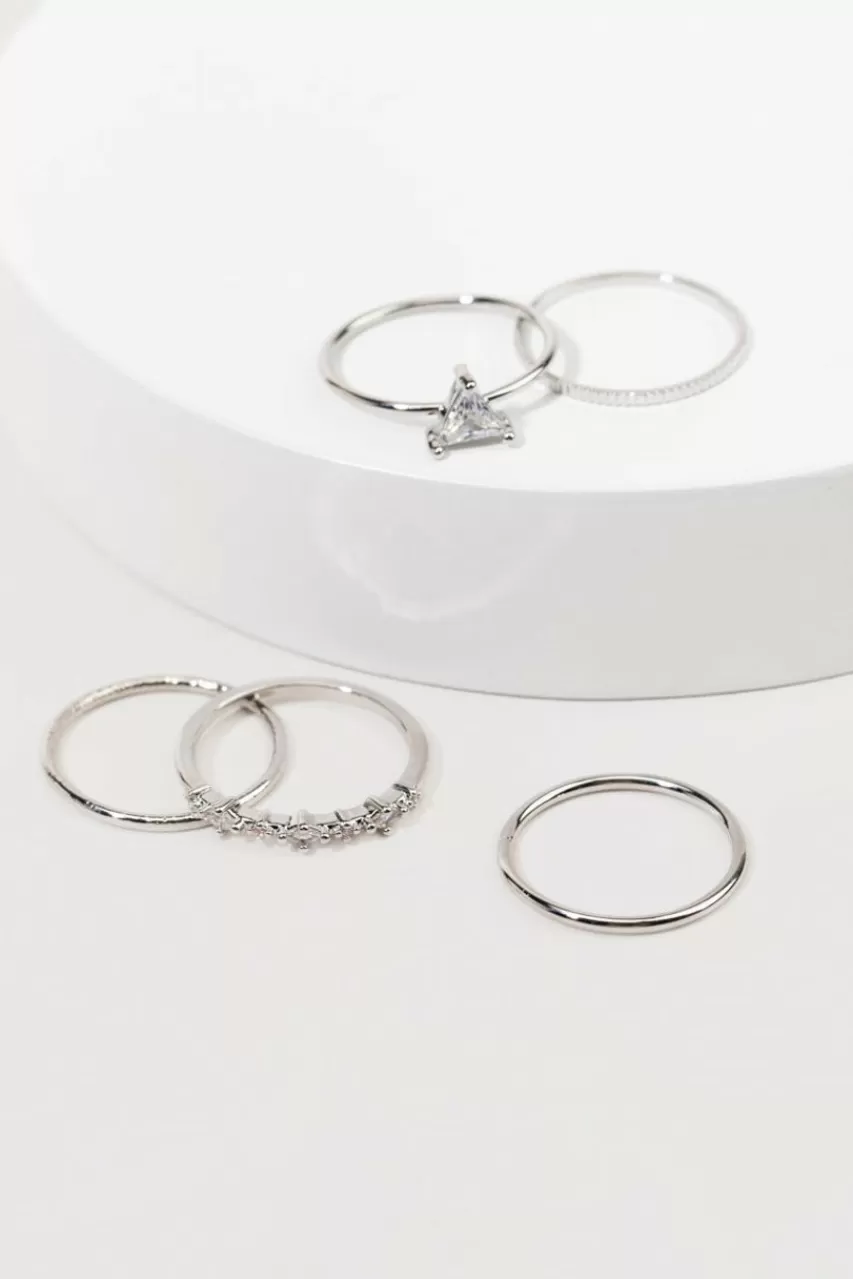 Francesca's Lauren Triangle Focal Rings Set