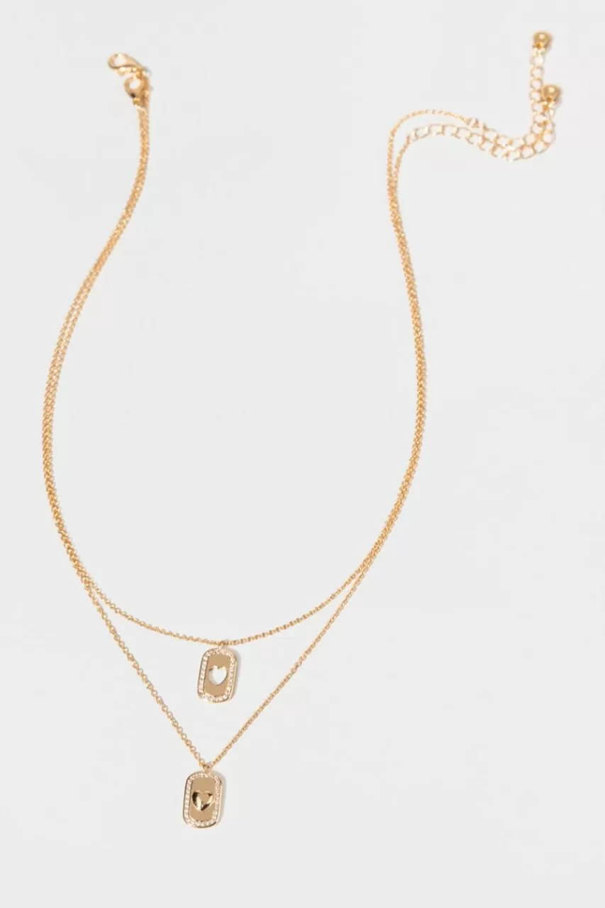 Francesca's Laverne Soul Sis Heart Dog Tag Carded Necklace