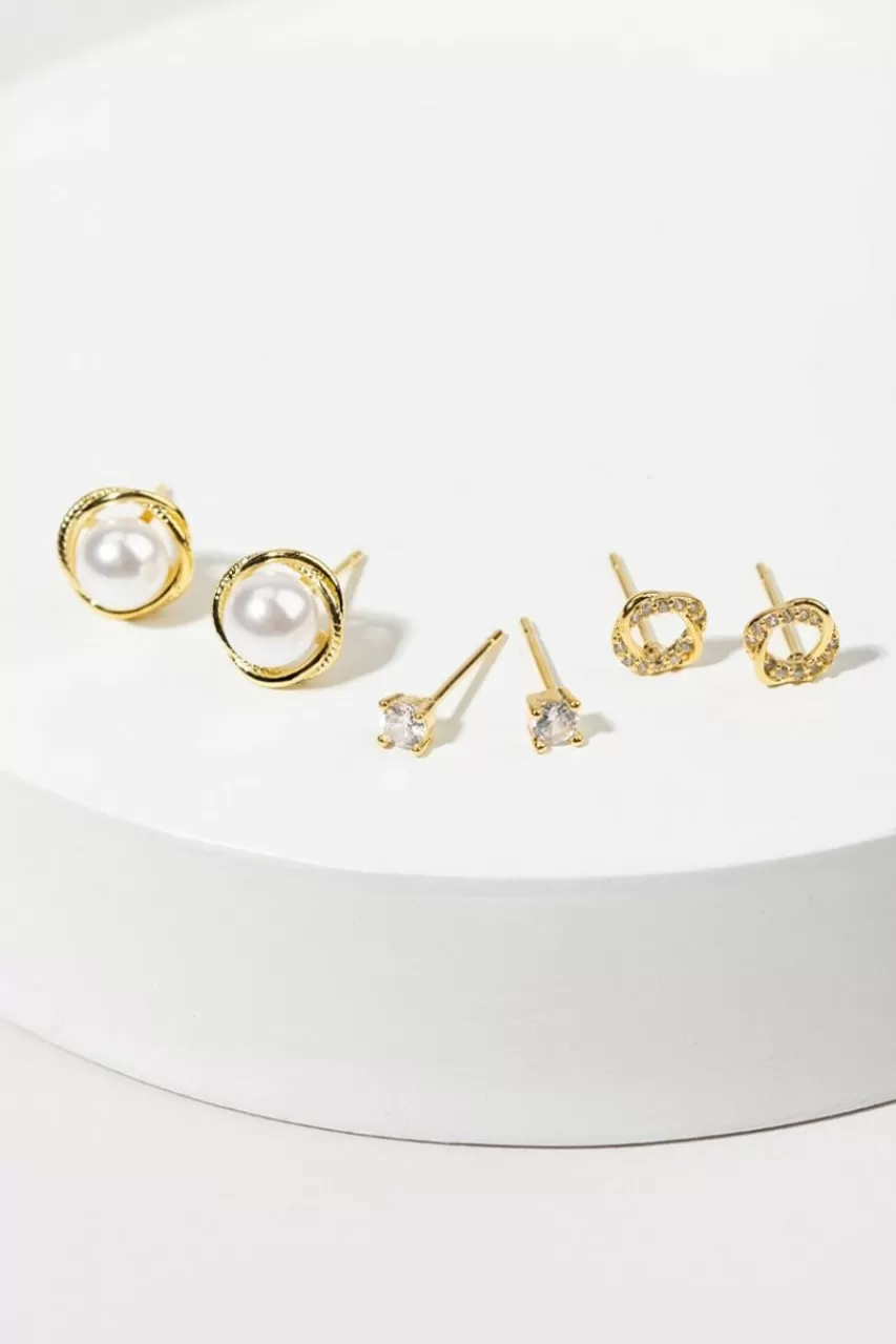 Francesca's Layne Vintage Stud Earring Set