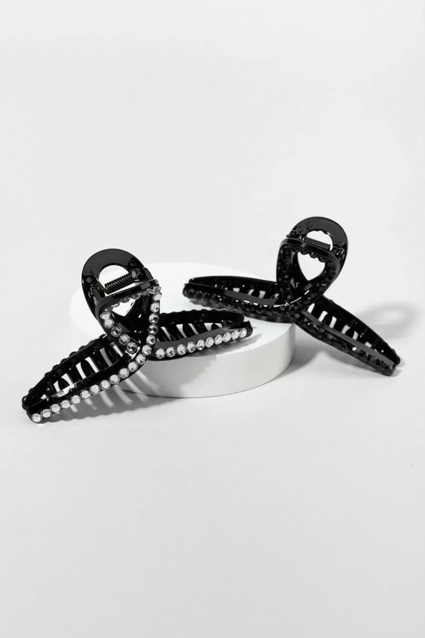 Francesca's Leslie Loop Rhinestones Hair Claw Set