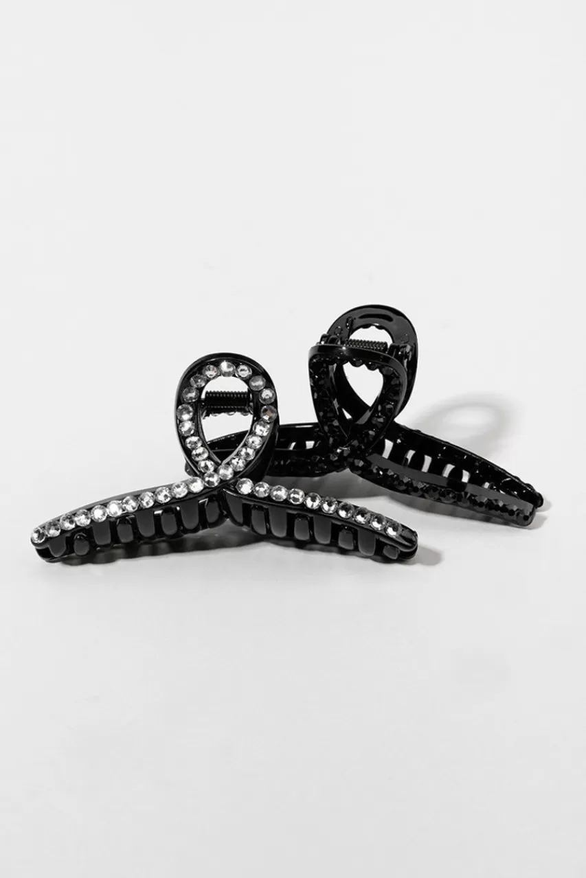 Francesca's Leslie Loop Rhinestones Hair Claw Set