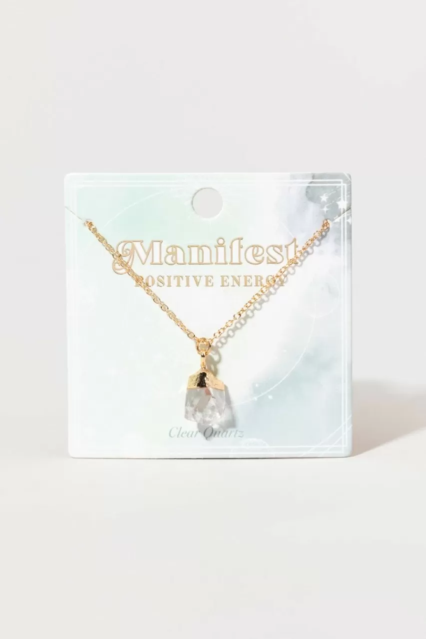 Francesca's Leslie Quartz Manifesting Pendant Necklace