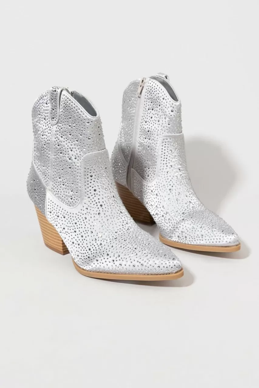 Francesca's Leslie Rhinestones Western Boots
