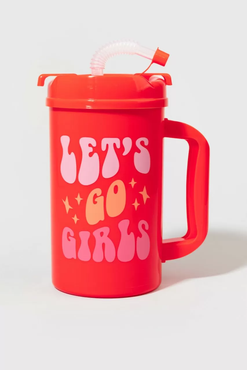 Francesca's Lets Go Girls Retro Mug With Straw