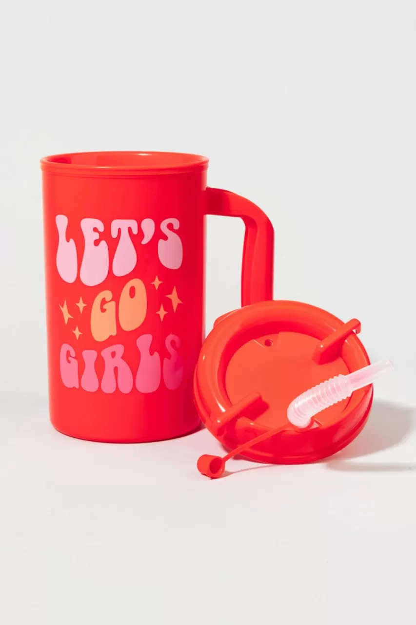 Francesca's Lets Go Girls Retro Mug With Straw