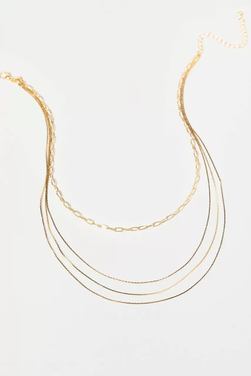 Francesca's Lilah Multi Layer Metal Necklace