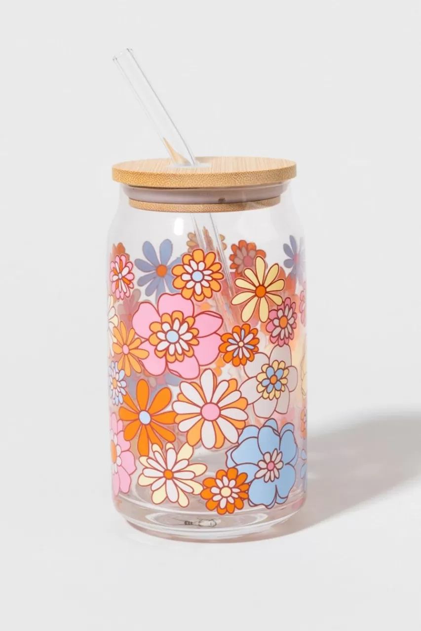 Francesca's Lillian Pattern Glass Can Jar