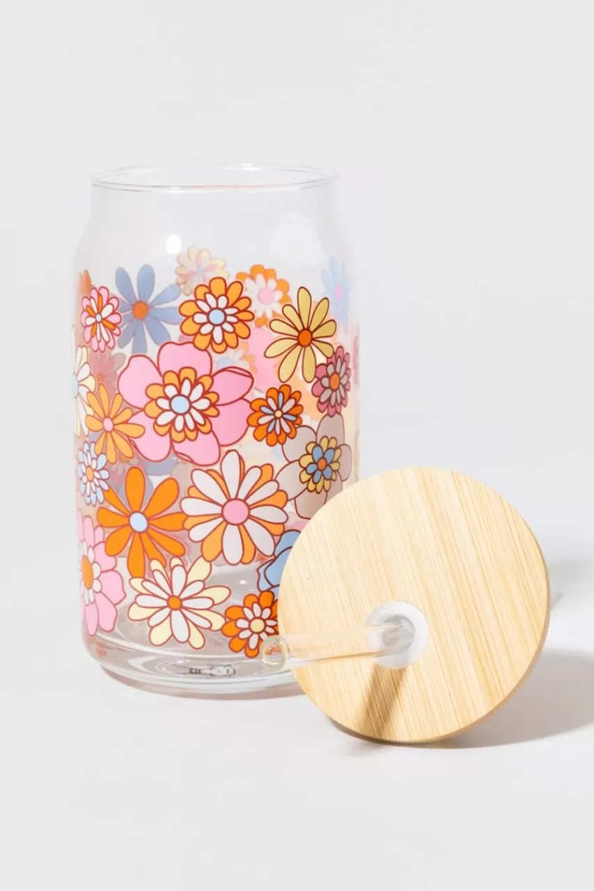 Francesca's Lillian Pattern Glass Can Jar